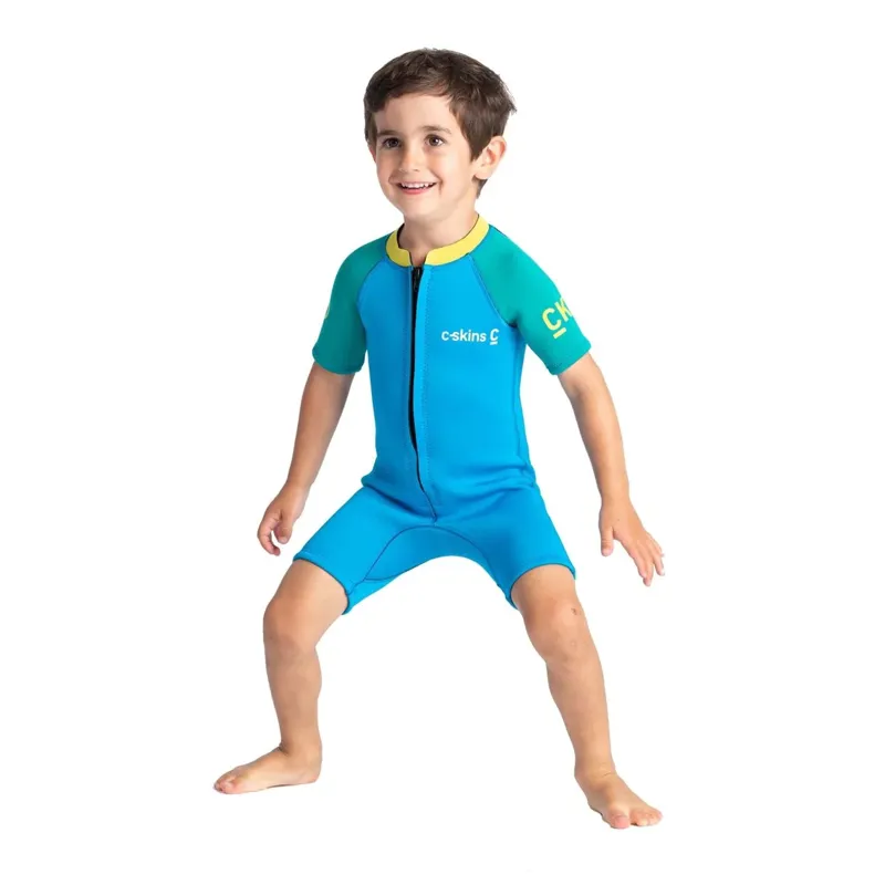 C-Skins C-Kid Baby Shorti Wetsuit CYAN/YELLOW-2